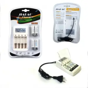 شاحن بطارية Jiabao JB212 مع 4 بطاريات AA – طاقة تدوم لأطول وقت