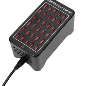 محطة شحن USB متعددة المنافذ بقوة 150 وات (30 أمبير) مع ميزة Smart Detect
