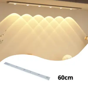 مصباح LED بطول 60 سم مع مستشعر حركة يعمل بالشحن لإضاءة تلقائية