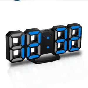 ساعة منبه رقمية ثلاثية الأبعاد بإضاءة LED