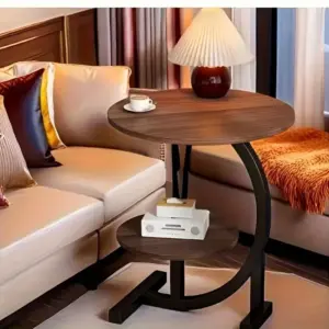 طاولة جانبية أنيقة بجوار السرير أو الأريكة تصميم عصري متعدد الاستخدامات