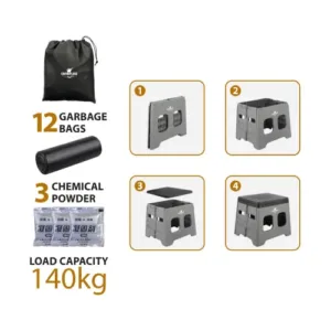 مرحاض متنقل قابل للطي متعدد الاستخدامات