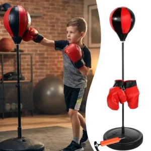 كرة ملاكمة مرتدة للأطفال بارتفاع قابل للتعديل مع قفازات