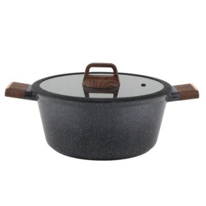 طقم أواني طهي رخام 12 قطعة لون أسود