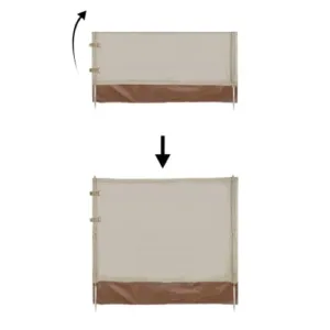 رواق للكشتات قطعتين 1.2×8 متر قماش أكسفورد مع أعمدة وأسياخ فولاذية