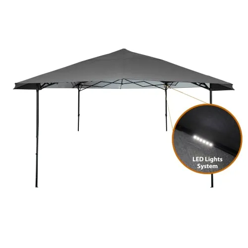 4 (6) مظلة رحلات سداسية مع إضاءة LED قماش بوليستر مقاومة للماء