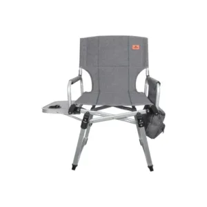 كرسي المرقاب للرحلات بإطار ألمنيوم مع طاولة جانبية وحامل أكواب وحقيبة تبريد