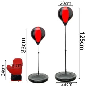 كرة ملاكمة مرتدة للأطفال بارتفاع قابل للتعديل مع قفازات