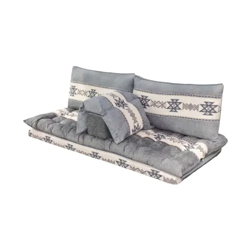 86 طقم جلسة دبل رصاصي تقليمة ديالا نجمة