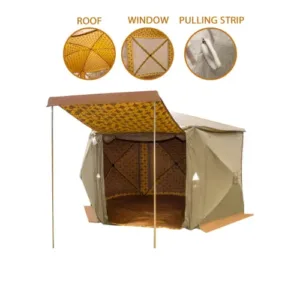 خيمة دسكفري كل المواسم 3.5×3.5 م قماش كانفاس طبقتين مقاومة للماء