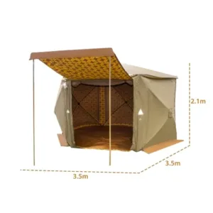 خيمة دسكفري كل المواسم 3.5×3.5 م قماش كانفاس طبقتين مقاومة للماء