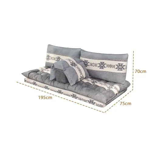 979001225203 طقم جلسة دبل رصاصي تقليمة ديالا نجمة