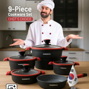 طقم طبخ جرانيت دايو 9 قطع مع قطعتين مجانيتين من أدوات المطبخ