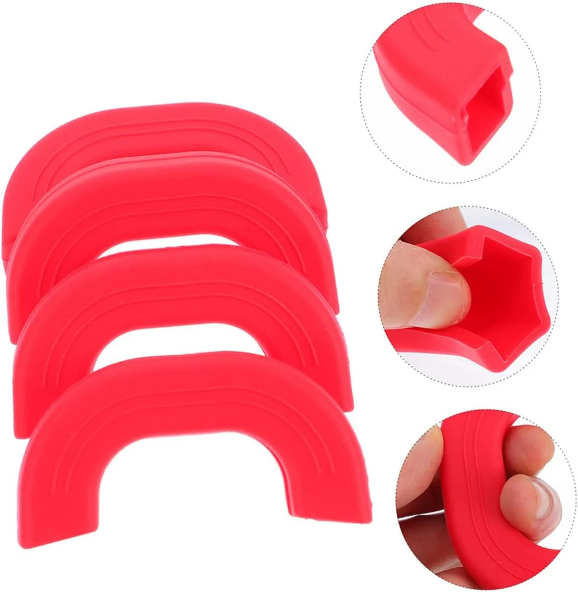 طقم طهي جرانيت 9 قطع من دايو لون أحمر مع مقابض سيليكون