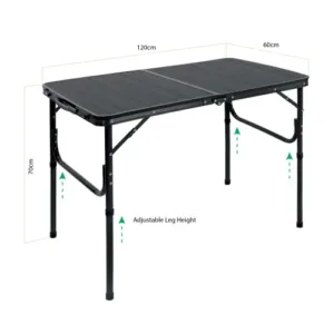 طاولة رحلات ألمنيوم كاموفلاج 120 × 60 سم قابلة للطي