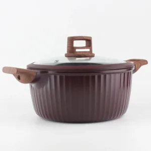 طقم أواني طهي جرانيت 12 قطع – ألوان (قرمزي، أسود، عاجي)