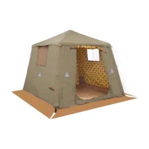 خيمة شراع هوائية 4×4 م قطن كتان مقاوم للماء مع أرضية PVC ضد التمزق