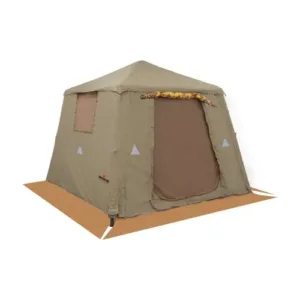 خيمة شراع هوائية 4×4 م قطن كتان مقاوم للماء مع أرضية PVC ضد التمزق