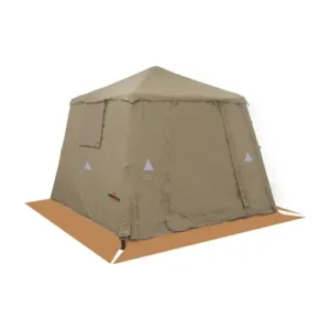 خيمة شراع هوائية 4×4 م قطن كتان مقاوم للماء مع أرضية PVC ضد التمزق