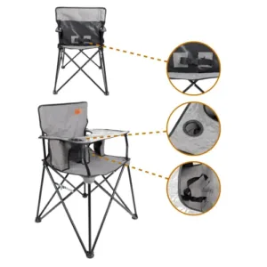 كرسي أطفال قابل للطي قماش أكسفورد بإطار حديد مع حزام أمان