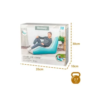 كرسي راحة تفخ هوائي من فينيل متين بسطح مخملي