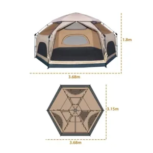 خيمة المشروم قطن قماش تيترون مكثّف مقاوم للماء مع أرضية أكسفورد