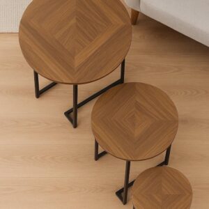 طقم طاولات جانبية 3 قطع – تصميم عصري