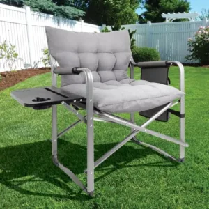 غطاء كرسي مبطن قماش شامواه ناعم باللون الرمادي مريح وخفيف