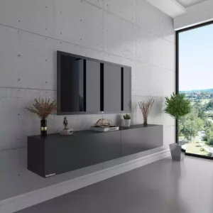 حامل تلفزيون جداري 180 سم لون رمادي فحمي