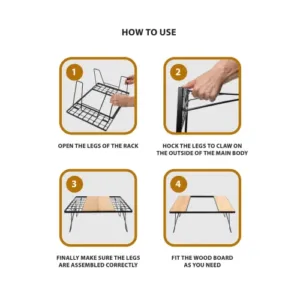 طاولة رحلات TA31 قابلة للطي بسطح خشب بامبو