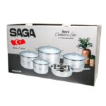 طقم أواني طهي ستانلس ستيل 9 قطع من Saga - الصورة 5