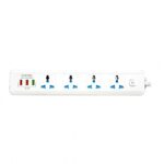 ⁦وصلة كهرباء 4 مخارج مع 3 USB بطول 3 متر – حماية من الحمل الزائد⁩ - الصورة ⁦5⁩