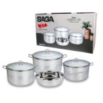 طقم أواني طهي ستانلس ستيل 7 قطع من Saga - الصورة 2