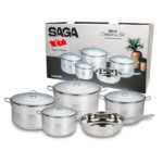 طقم أواني طهي ستانلس ستيل 9 قطع من Saga - الصورة 3