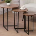 طقم طاولات جانبية 3 قطع تصميم عصري