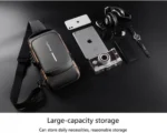 ⁦شنطة كتف رجالية مضادة للسرقة مع منفذ USB – مثالية للدراجات والسفر⁩ - الصورة ⁦6⁩