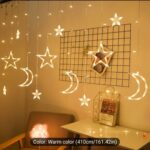 ⁦ستارة زينة رمضان LED إضاءة نجوم وهلال بطول 4.10 متر مع 8 أوضاع مختلفة⁩ - الصورة ⁦2⁩