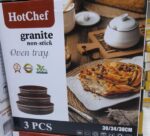 ⁦طقم صواني فرن جرانيت دائرية 3 قطع – من HotChef – غير لاصقة – لون بني⁩ - الصورة ⁦6⁩